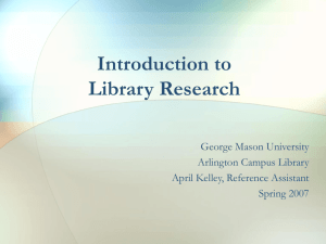 Intro to Library Research - gmutant
