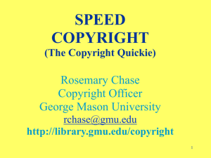 SPEED COPYRIGHT - University Libraries, George Mason University