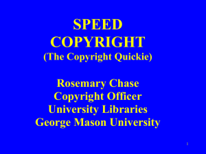 Speed Copyright for Faculty - University Libraries, George Mason