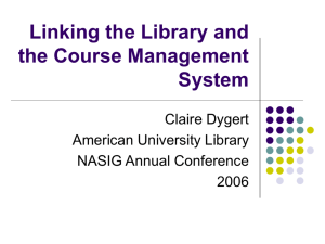 Linking the Library and the Course Management System