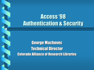 Access '98 Authentication & Security