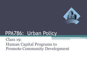 Human Capital Programs to Promote Community Development