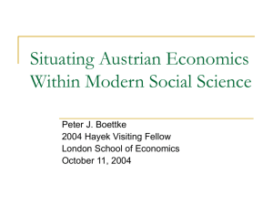 Austrian Economics in the Contemporary Landscape