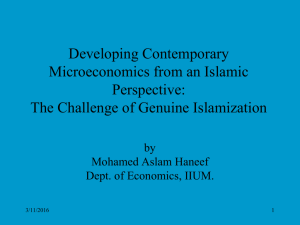 Islamization of Economics: Prospects and Challenges