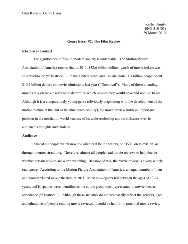 write essay about film review