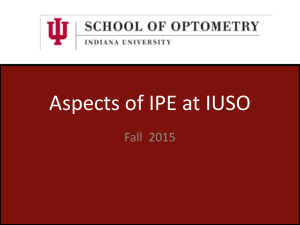 Aspects of IPE at Indiana University School of Optometry