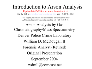 Arson Analysis and Instrumentation Theory