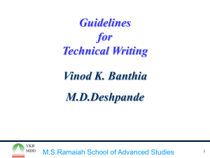 Guidelines for Technical Writing - MS Ramaiah School of Advanced