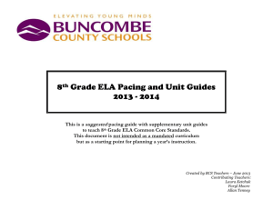 Pacing Guide - Buncombe County Schools