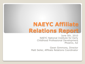 NAEYC Affiliate Relations Report - National Association for the