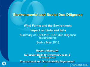 Environmental and social due diligence