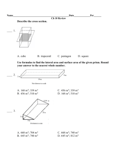 Find the surface area of the cylinder in terms of