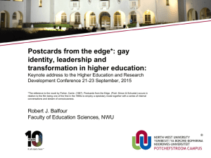 gay identity, leadership and transformation in higher education