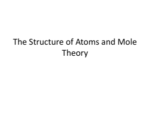 Atomic Theory, Mole Relationships, Percent Compositions, and