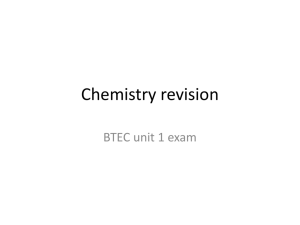 Chemistry revision - Hodge Hill College