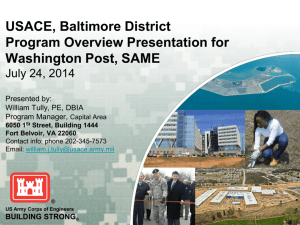USACE, Baltimore District Program Overview