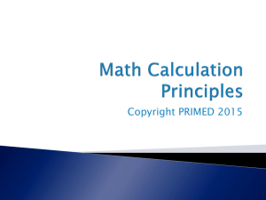Math Calculation Principles