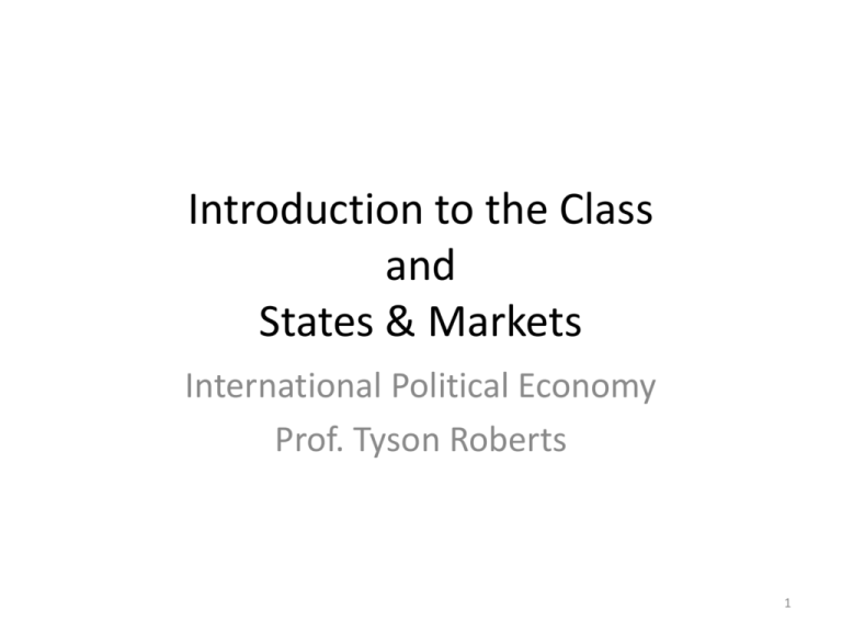 International Political Economy Overview