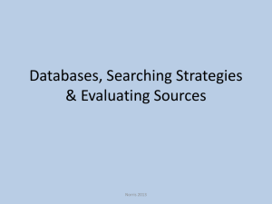 Database Searching Strategies