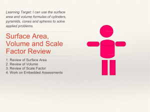Surface Area, Volume and Scale Factor Review
