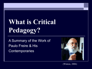 What is Critical Pedagogy?