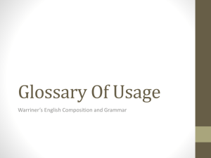 Glossary Of Usage Powerpoint