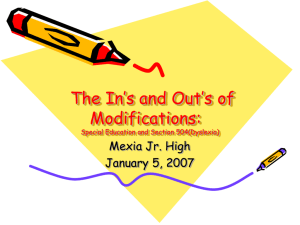 The In's and Out's of Modifications