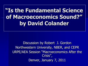 "Is the Fundamental Science of Macroeconomics Sound?" by David