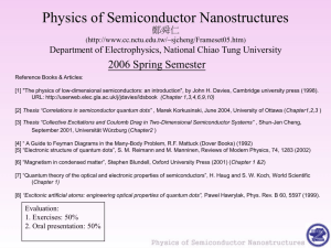 Physics of Semiconductor Nanostructures