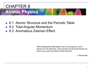 CHAPTER 8: Atomic Physics