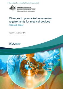 Consultation: Changes to premarket assessment requirements for