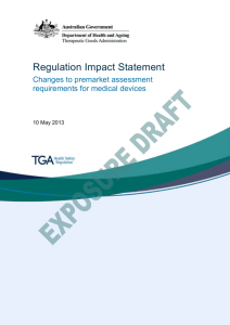 Changes to premarket assessment requirements for medical devices