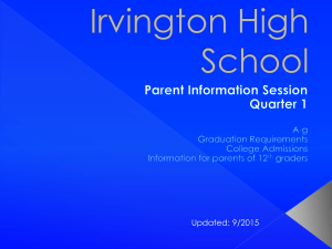 PowerPoint from 1st Quarter Parent Information Session