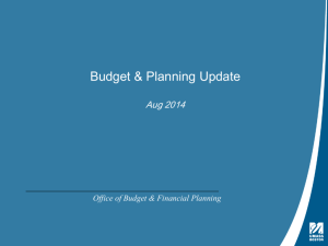 Budget and Financial Planning Update