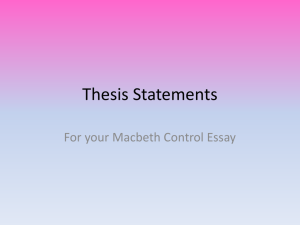 Macbeth essay information