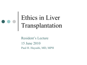 Ethical Issues in Liver Transplantation