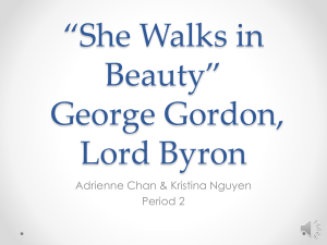 *She Walks in Beauty* by George Gordon, Lord Byron