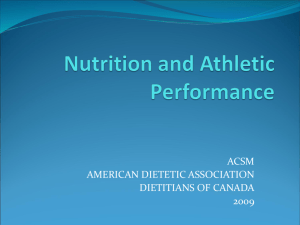 ACSM Nutrition and Athletic Performance