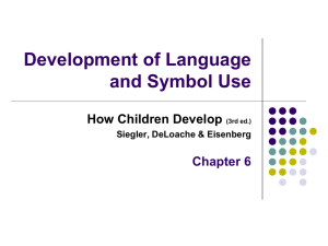 Siegler Chapter 6: Development of Language and Symbol Use