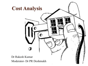 Cost Analysis - Introduction