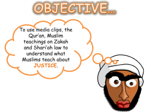 Lesson 4 – Islam and justice