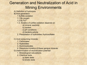 Generation and Neutralization of Acid in Mining Environments