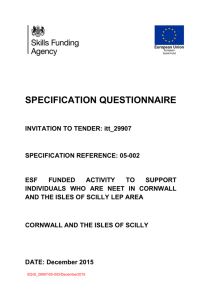Specification Questionnaire. - The Learning Partnership for Cornwall