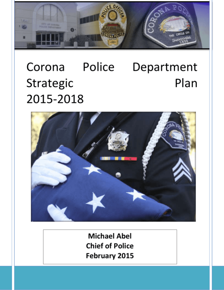 Corona Police Department Strategic Plan 2015-2018