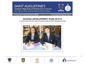 School Development Plan - St Augustine's Catholic High School