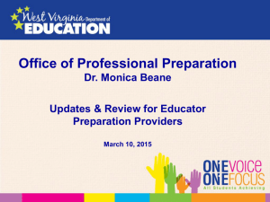 Office of Professional Preparation Updates & Review