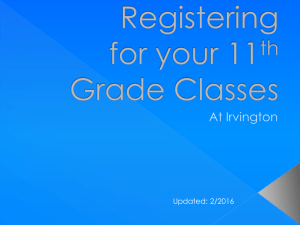 Registering for your 2016/17 11th Grade Classes at IHS