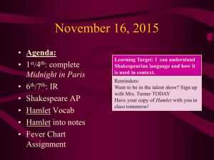 Hamlet: Introductory Notes