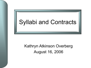 Syllabi and Contracts