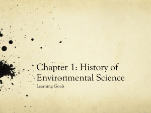 Chapter 1: History of Environmental Science